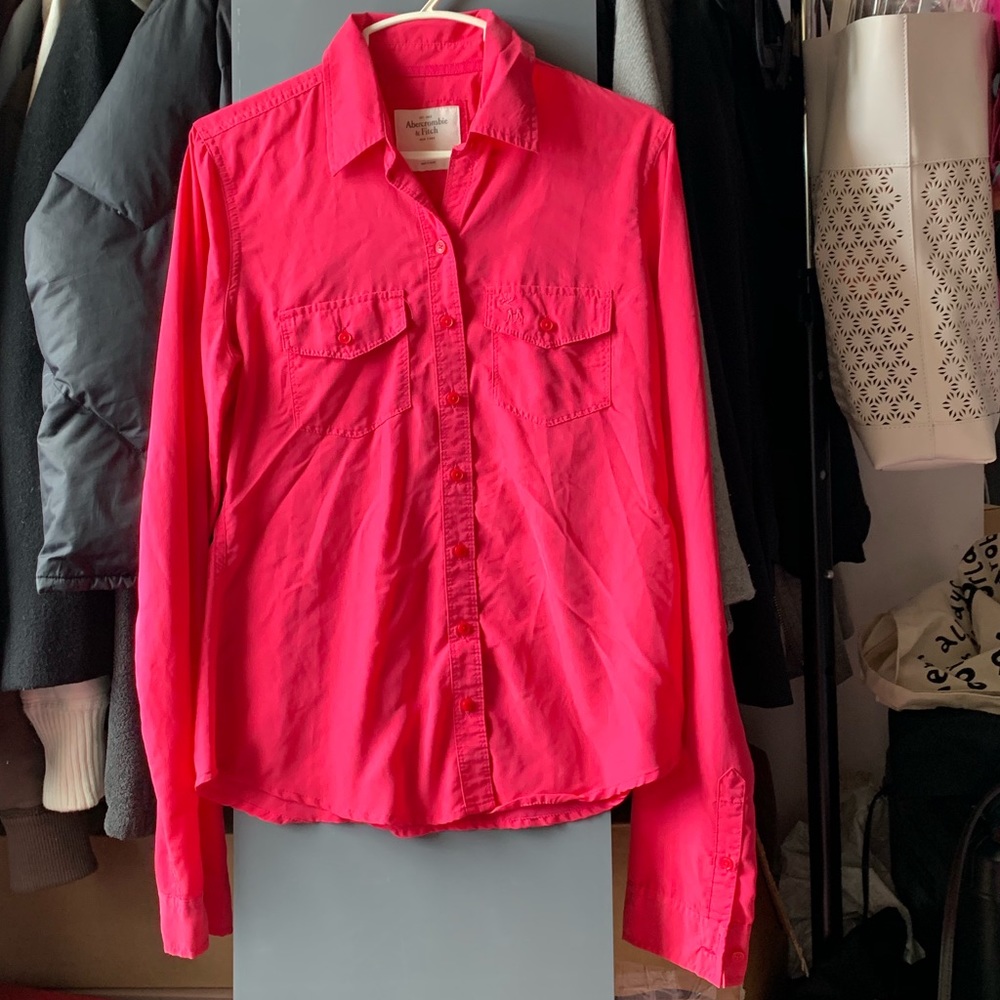 A&F Pink Button-Up